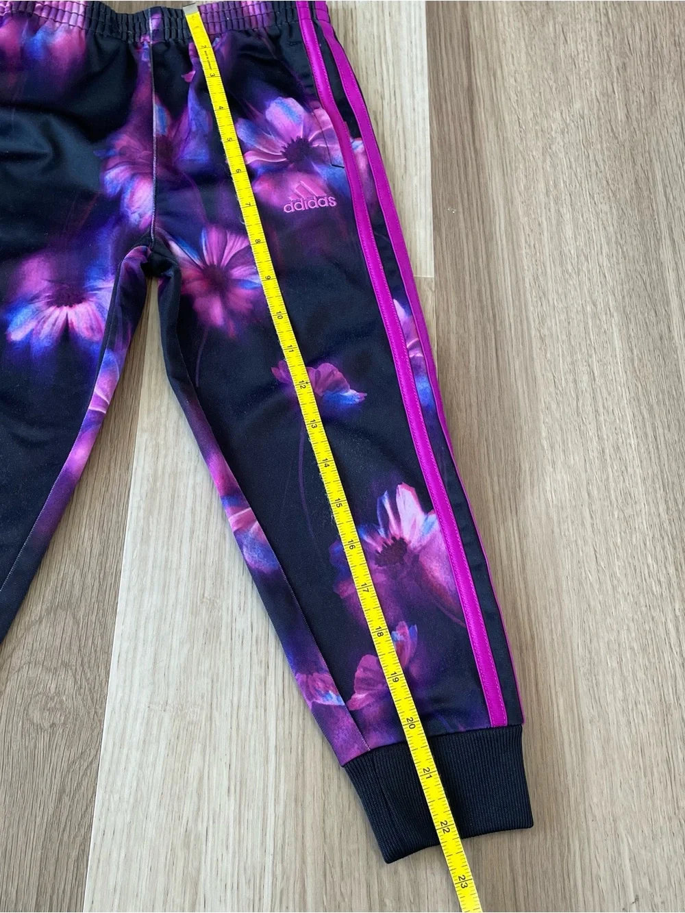 Adidas Girl 4 Floral Tricot Jogger Pants Watercolor Black Active Sport Blokecore